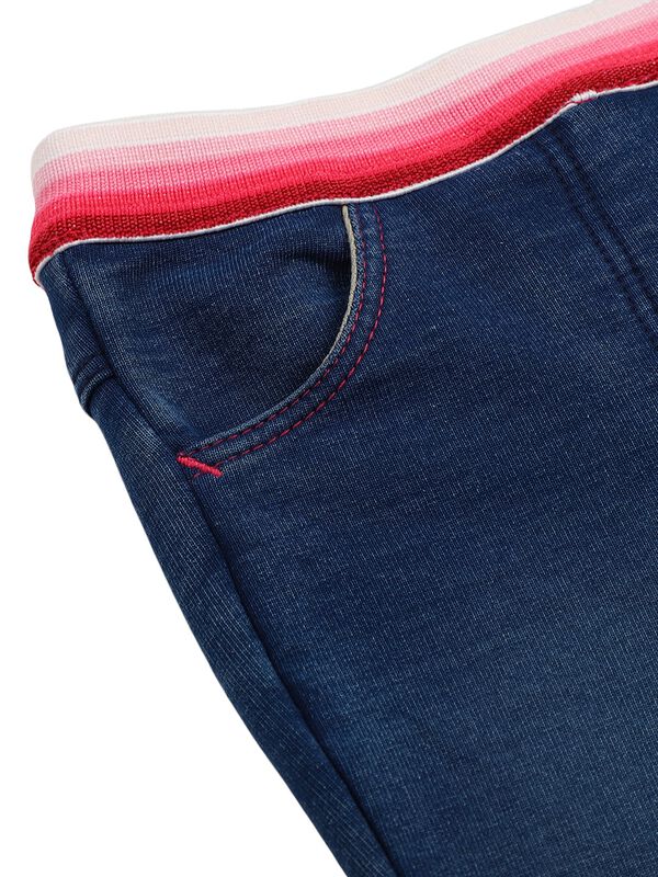 Girls Medium Blue Long Knitted Trouser image number 3
